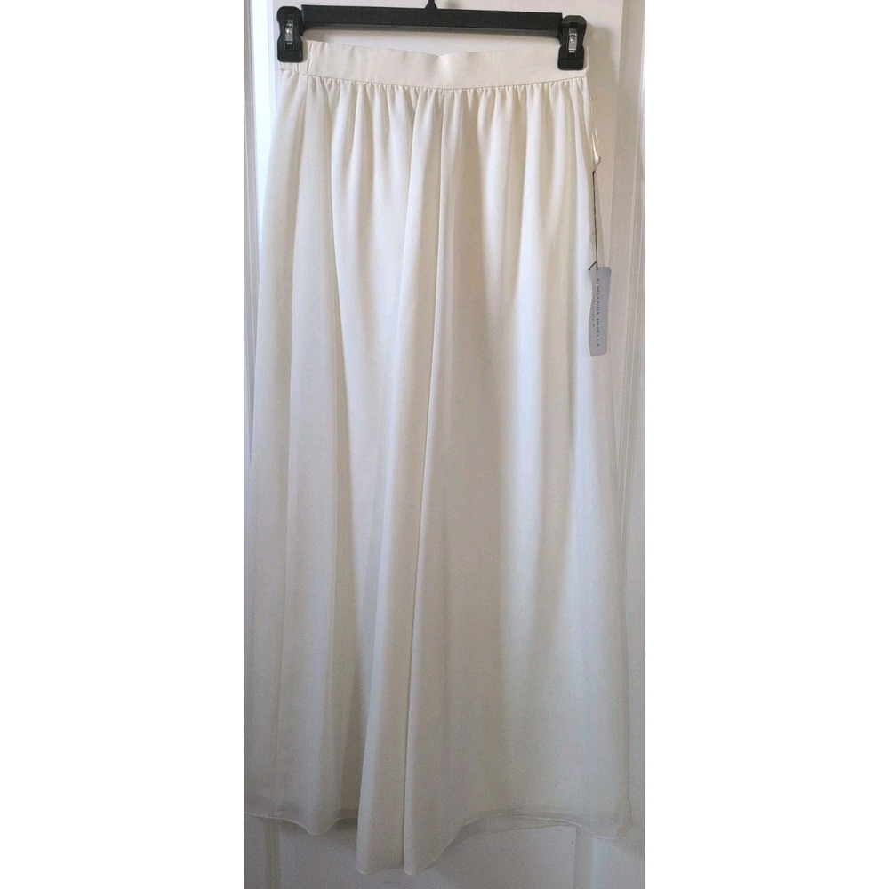 Adrianna Papell Formal Pants Women 6P Ivory Evening Essentials Wide Leg Pleated